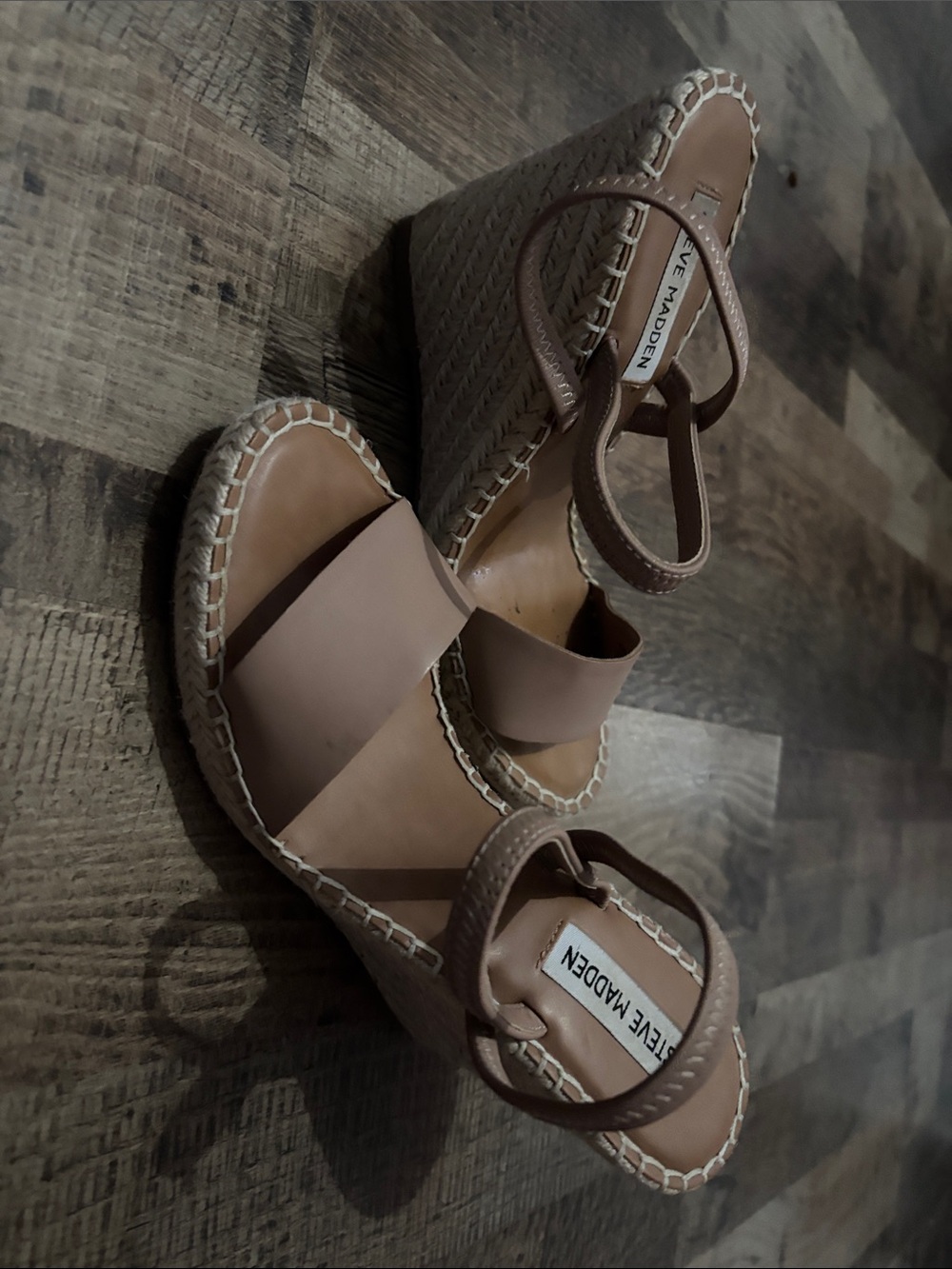 Steve Madden Beige/Tan Espadrille Wedge Sandals